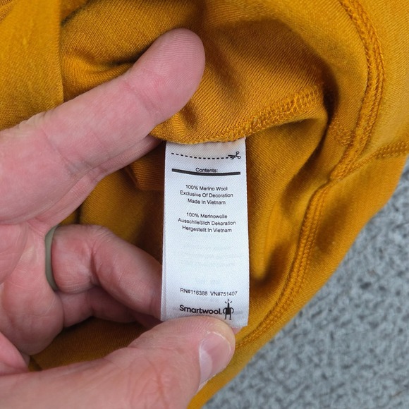 Smartwool Merino 250 Base Layer Top Women XS Yellow Crew Neck Long Sleeve Winter - Picture 6 of 9